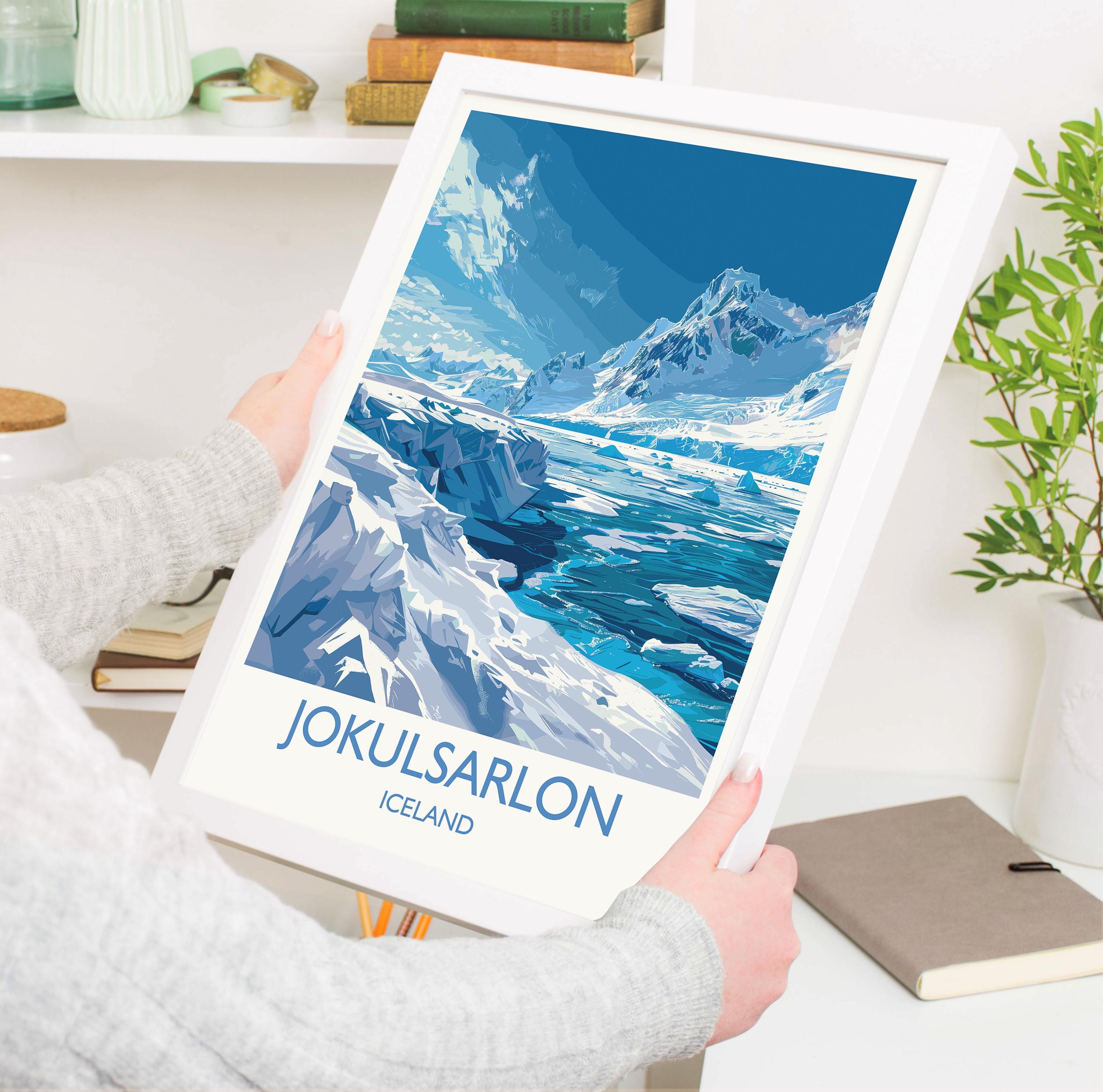 Jokulsarlon Poster Wall Art, Jokulsarlon Travel Print, Iceland Wall Art, Jokulsarlon Art Lovers Gift, Iceland Gift NQ Media Designs