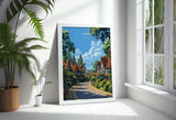 Esher Travel Poster, Travel Print of Esher, Surrey Poster, Esher Wall Art Gift, London Art Lovers UK Travel Gift NQ Media Designs