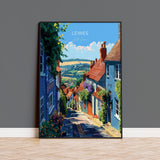 Lewes Travel Print Wall Art, Lewes Travel Poster, East Sussex, English Coastal Art, Lewes Art Lovers Gift, Wall Art Print NQ Media Designs