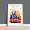New York Skyline Travel Print Wall Art, New York Skyline Travel Poster, New York City, US City Art, New York Art Lovers Gift NQ Media Designs