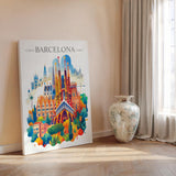 Barcelona Skyline Travel Print Wall Art, Barcelona Skyline Travel Poster, Barcelona City, Spain City Art,Barcelona Art Lovers Gift NQ Media Designs