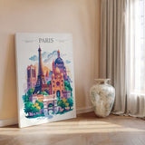 Paris Skyline Travel Print Wall Art, Paris Skyline Travel Poster, Paris City, France City Art, France Art Gift, Paris Art Lovers Gift NQ Media Designs