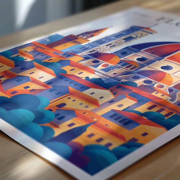 Florence Skyline Travel Print Wall Art, Florence Skyline Travel Poster, Florence City, Italy City Art Gift, Florence Art Lovers Gift
