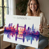 London Skyline Travel Poster Wall Art Landscape, Travel Print of London, London Art Lovers Gift,UK Art Gift