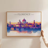 Florence Skyline Travel Poster Wall Art Landscape, Travel Print of Florence, Florence Art Lovers Gift,Italy Art Gift