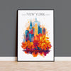 New York Skyline Travel Poster Wall Art, New York Skyline Travel Print, New York City, US City Art, New York Art Lovers Gift NQ Media Designs
