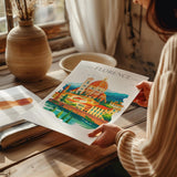 Florence Skyline Travel Poster Wall Art, Florence Skyline Travel Print, Florence City, Italy City Art Gift, Florence Art Lovers Gift NQ Media Designs