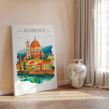 Florence Skyline Travel Poster Wall Art, Florence Skyline Travel Print, Florence City, Italy City Art Gift, Florence Art Lovers Gift NQ Media Designs