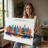 Amsterdam Skyline Travel Poster Wall Art Landscape, Travel Print of Amsterdam, Amsterdam Art Lovers Gift,Netherlands Art Gift