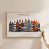 Amsterdam Skyline Travel Poster Wall Art Landscape, Travel Print of Amsterdam, Amsterdam Art Lovers Gift,Netherlands Art Gift NQ Media Designs