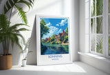 Sonning Travel Print, Travel Poster of Sonning, Berkshire, England, Windsor Gift, Wall Art Print NQ Media Designs