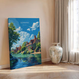 Sonning Travel Poster, Travel Print of Sonning, Berkshire, England, Windsor Gift, Wall Art Print NQ Media Designs