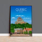Quebec Travel Poster, Travel Print of Quebec, City of Quebec Canada NQ Media Designs