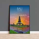 Bali Travel Poster, Travel Print of Bali, Indonesia NQ Media Designs