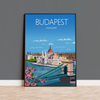 Budapest Travel Poster, Budapest Travel Print, Hungary NQ Media Designs