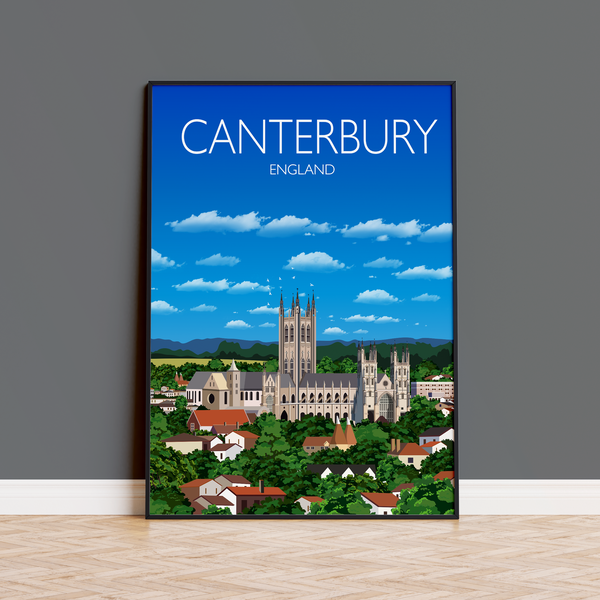 Canterbury Travel Print, Canterbury Poster, Canterbury,Kent, England, UK