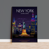 Statue of Liberty Travel Poster, Travel Print of New York, Manhattan, USA NQ Media Designs