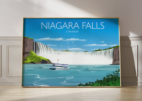 Niagara Falls Travel Poster, Travel Print of Niagara Falls, Canada,  Limited Edition
