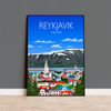Reykjavik Travel Poster, Reykjavik Travel Print, Iceland NQ Media Designs