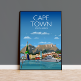Cape Town Travel Poster , Travel Print of Cape Town, City of Cape Town, South Africa NQ Media Designs