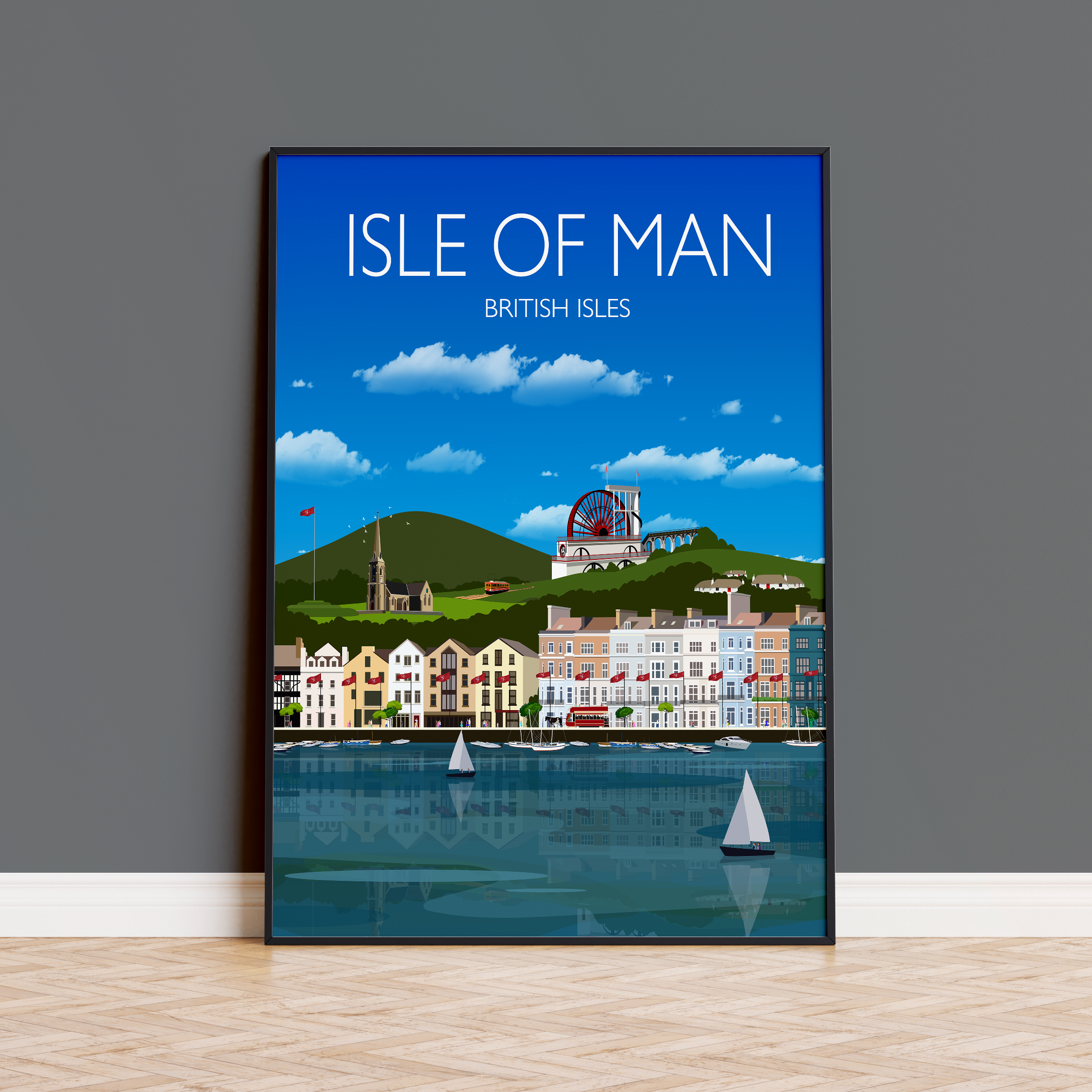 Isle of Man Travel Print, Isle of Man Poster, Isle of Man, British Isles, UK Travel Poster NQ Media Designs