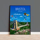 Bristol Travel Print, Bristol Poster, Bristol,England, UK Travel Poster NQ Media Designs