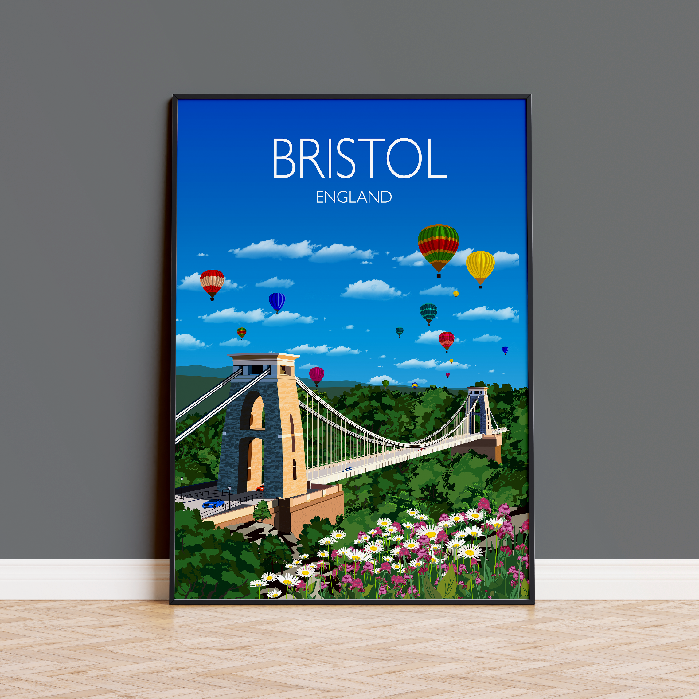 Bristol Travel Print, Bristol Poster, Bristol,England, UK Travel Poster NQ Media Designs