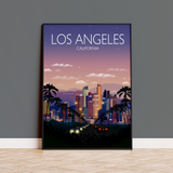 Los Angeles Travel Poster, Travel Print of Los Angeles, City of Los Angeles, California USA NQ Media Designs