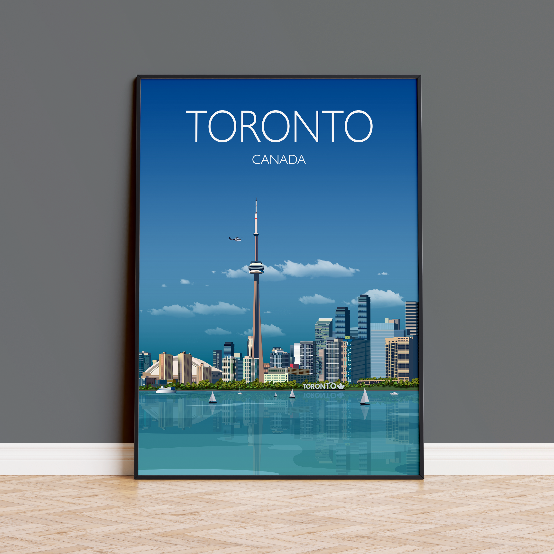 Toronto Travel Poster, Toronto Travel Print, Canada NQ Media Designs