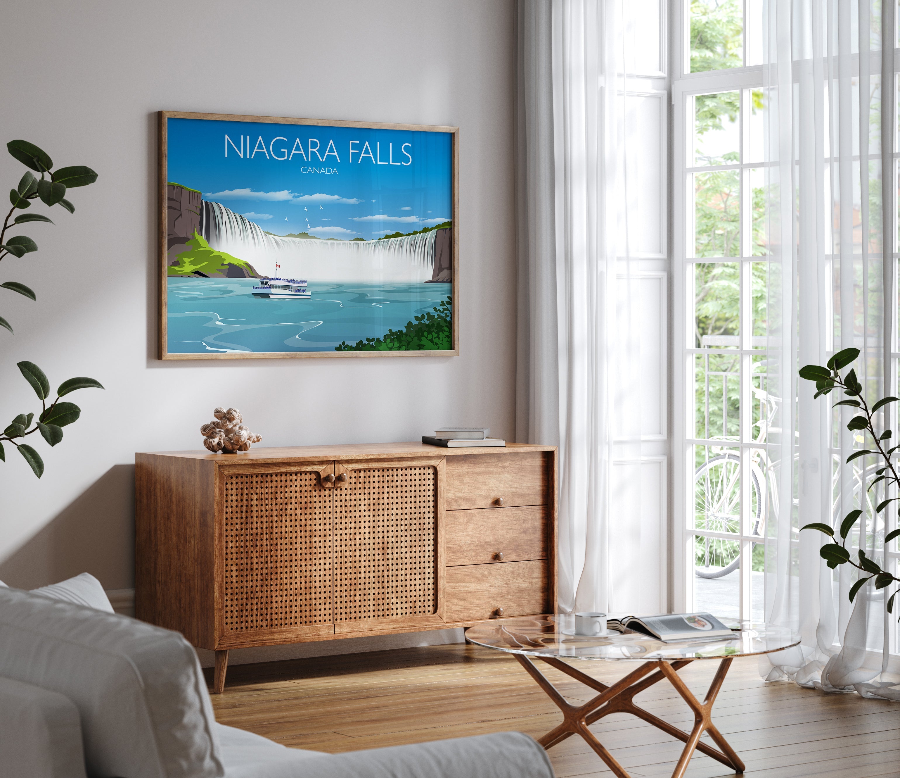 Niagara Falls Travel Poster, Travel Print of Niagara Falls, Canada,Limited Edition NQ Media Designs