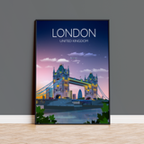 Tower Bridge Travel Print, Tower Bridge Travel Poster, City of London, UK NQ Media Designs