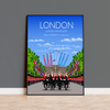 Queen Elizabeth IIMemorial Print, London Travel Poster, Buckingham Palace, City of London, UK, Limited Edition Print NQ Media Designs
