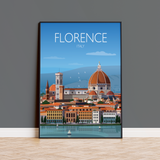 Florence Travel Poster, Travel Print of Florence, City of Florence, Italy NQ Media Designs