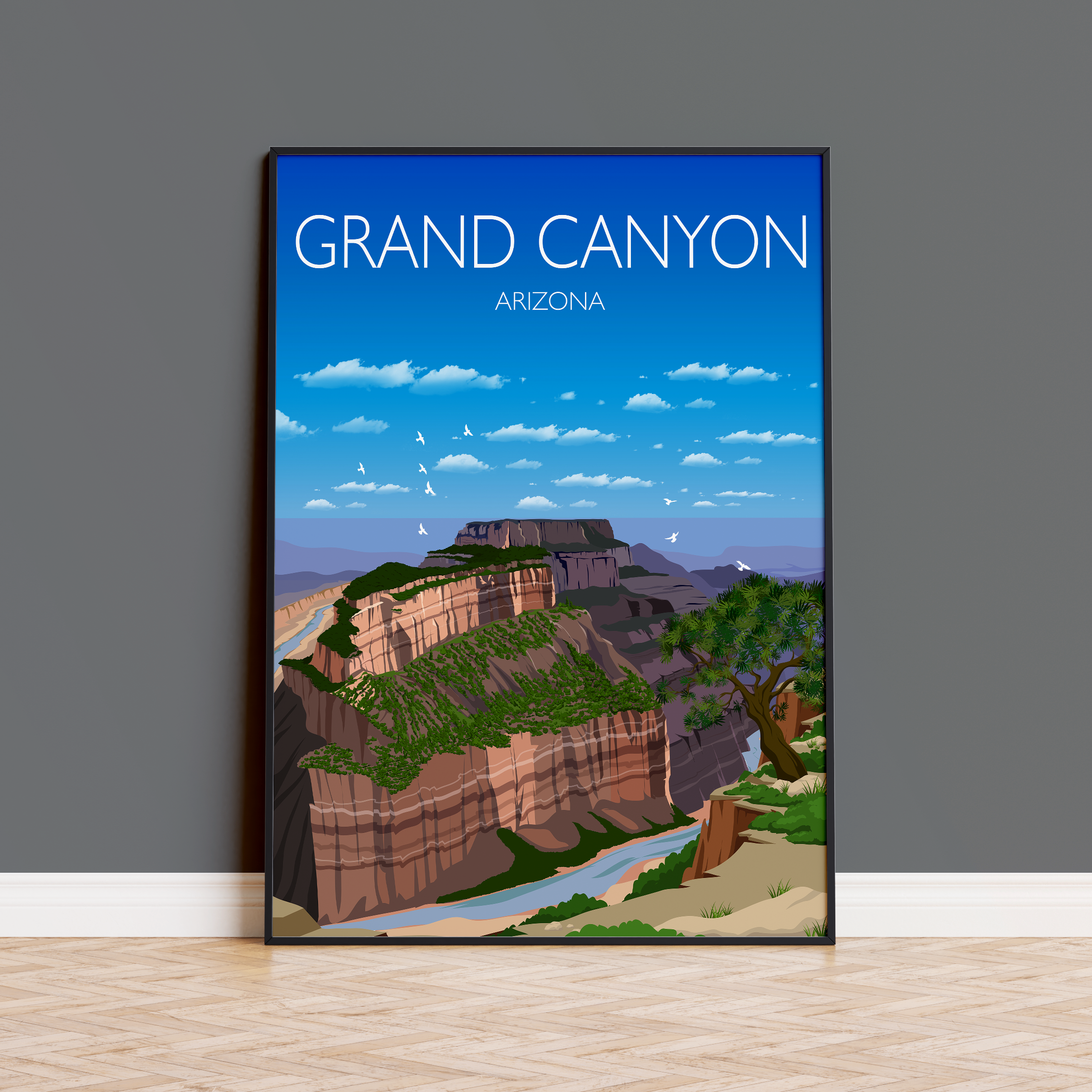 Grand Canyon Travel Poster, Travel Print of Grand Canyon, Grand Canyon, Arizona, USA NQ Media Designs
