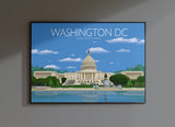 Washington Travel Poster, Travel Print of Washington DC, USA,Limited Edition NQ Media Designs