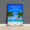 Barbados Travel Poster, Travel Print of Barbados, Windward Islands, Caribbean
