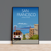 San Francisco Travel Poster, Travel Print of San Francisco, City of San Francisco, California, USA NQ Media Designs