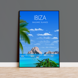 Ibiza Travel Poster, Travel Print of Ibiza, Balearic Islands NQ Media Designs