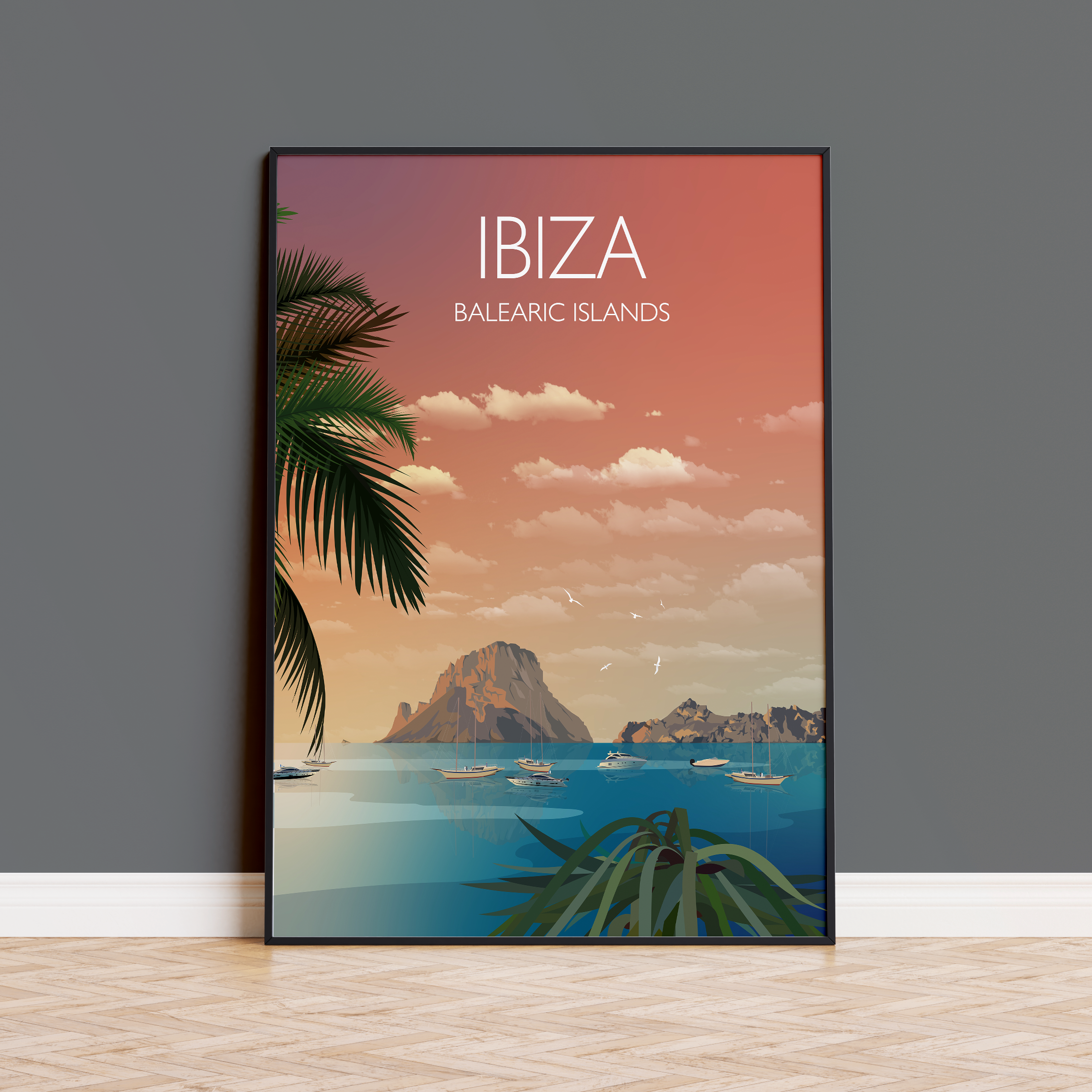 Ibiza Travel Poster, Travel Print of Ibiza, Balearic Islands NQ Media Designs
