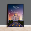 Agra Travel Print at sunset, Agra Poster, Taj Mahal, India NQ Media Designs