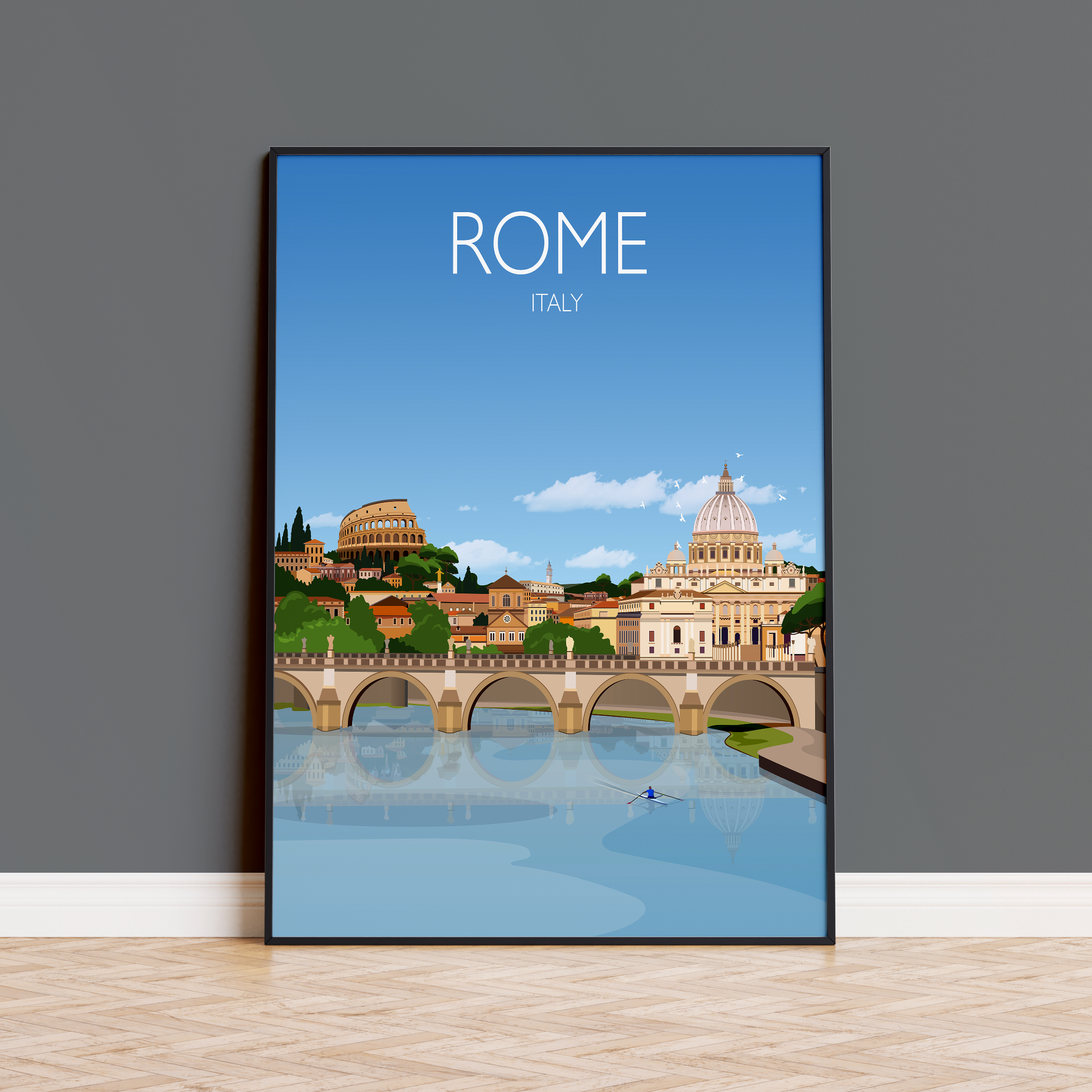 Rome Travel Poster, Travel Print of Rome, City of Rome, Italy NQ Media Designs