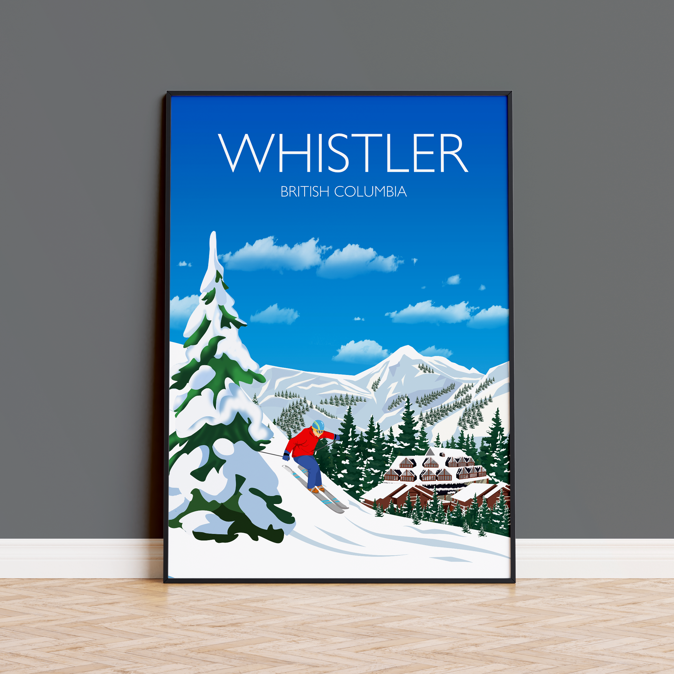 Whistler Travel Poster, Travel Print of Whistler, Whistler, British Columbia, Canada NQ Media Designs