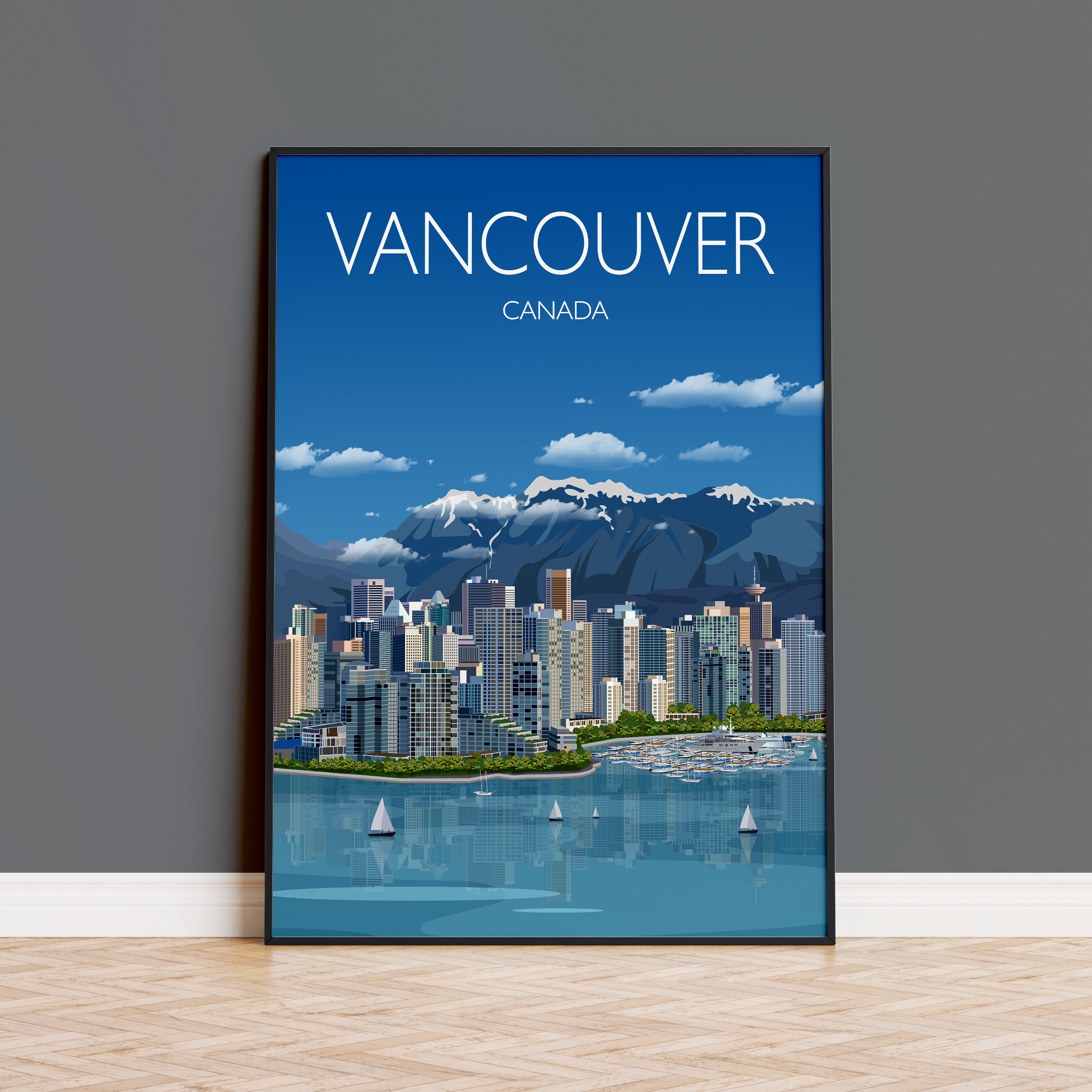 Vancouver Travel Poster, Travel Print of Vancouver, City ofVancouver, Canada NQ Media Designs