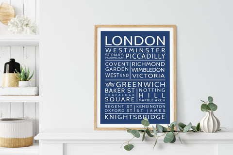 London Word Art print - London destinations - London Print  - London Places - Birthday gift - Mothers Day gift