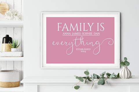 Personalised Family Word Art Print, Family Wall Décor, Printable Gallery Wall Art Print, Christmas Gift
