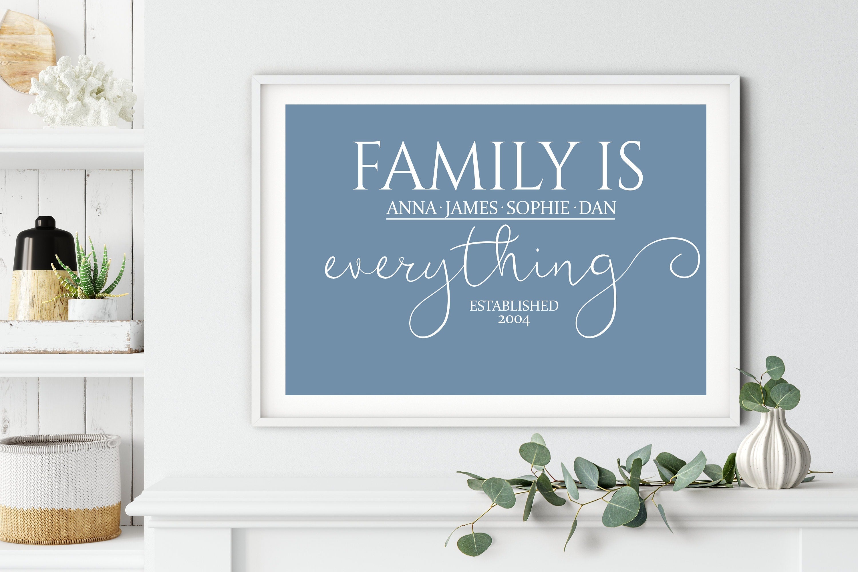 Personalised Family Word Art Print, Family Wall Décor, Printable Gallery Wall Art Print, Christmas Gift NQ Media Designs