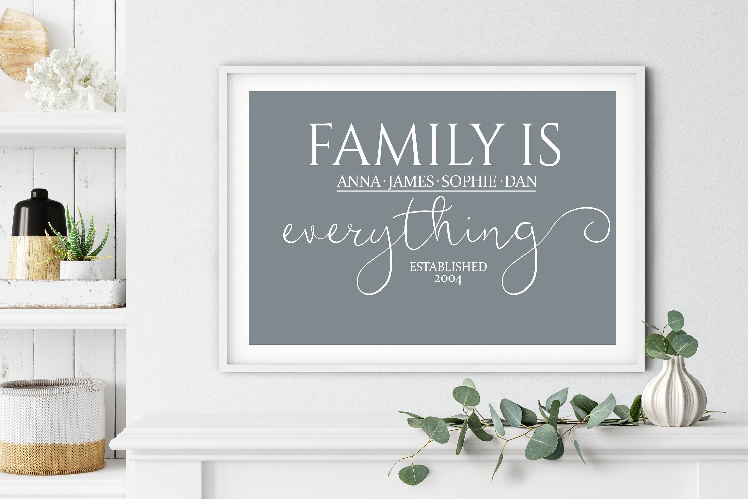 Personalised Family Word Art Print, Family Wall Décor, Printable Gallery Wall Art Print, Christmas Gift NQ Media Designs