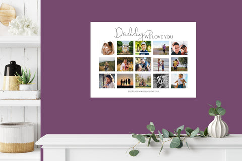 Family photo collage, Family wall art, Custom photo collage, Family print, Photo collage gift, Family keepsake, Fathers Day Gift