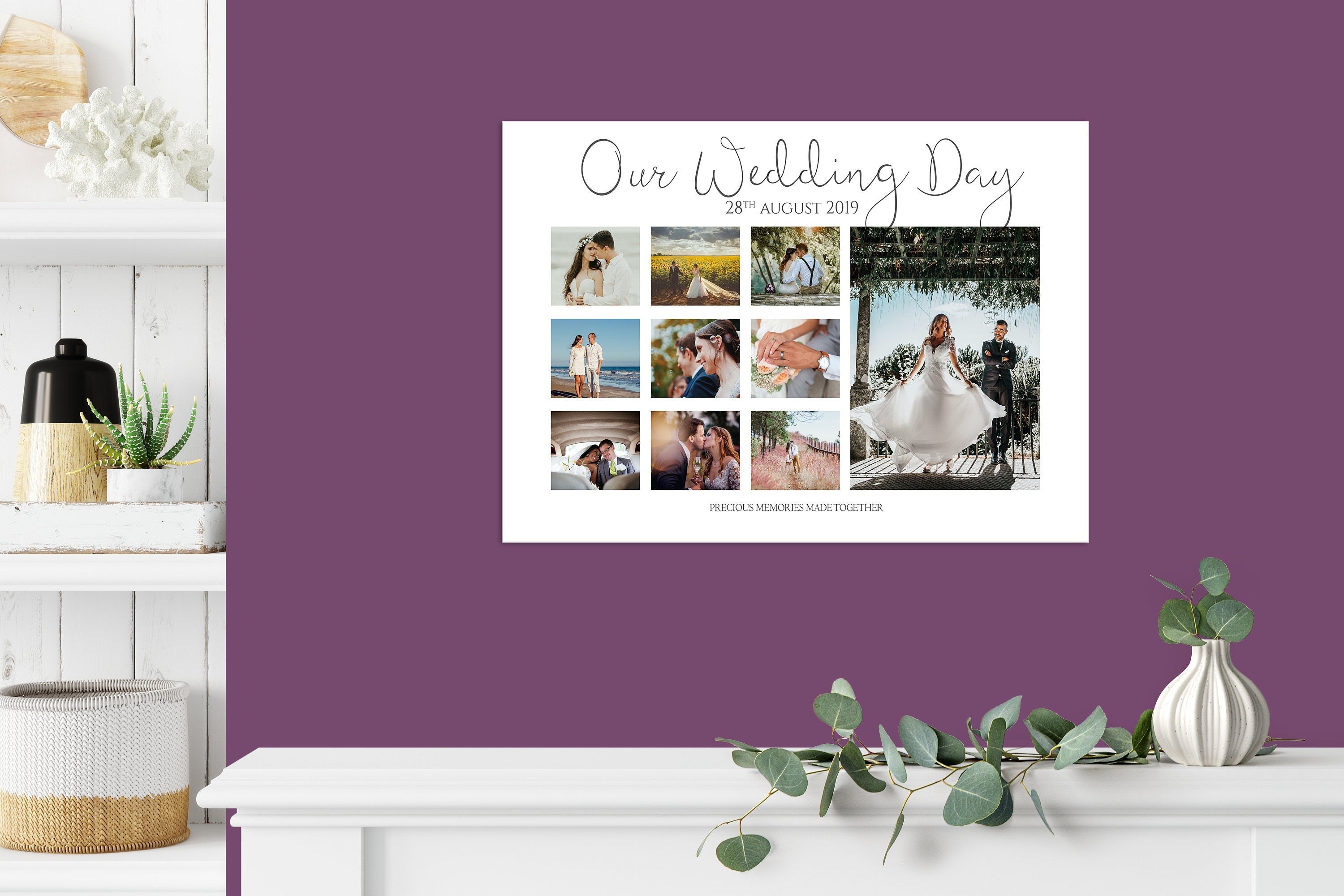 Wedding photo collage, Custom wedding gift, 1st anniversary gift, Gift for newlyweds, Wedding gift, Wedding art NQ Media Designs