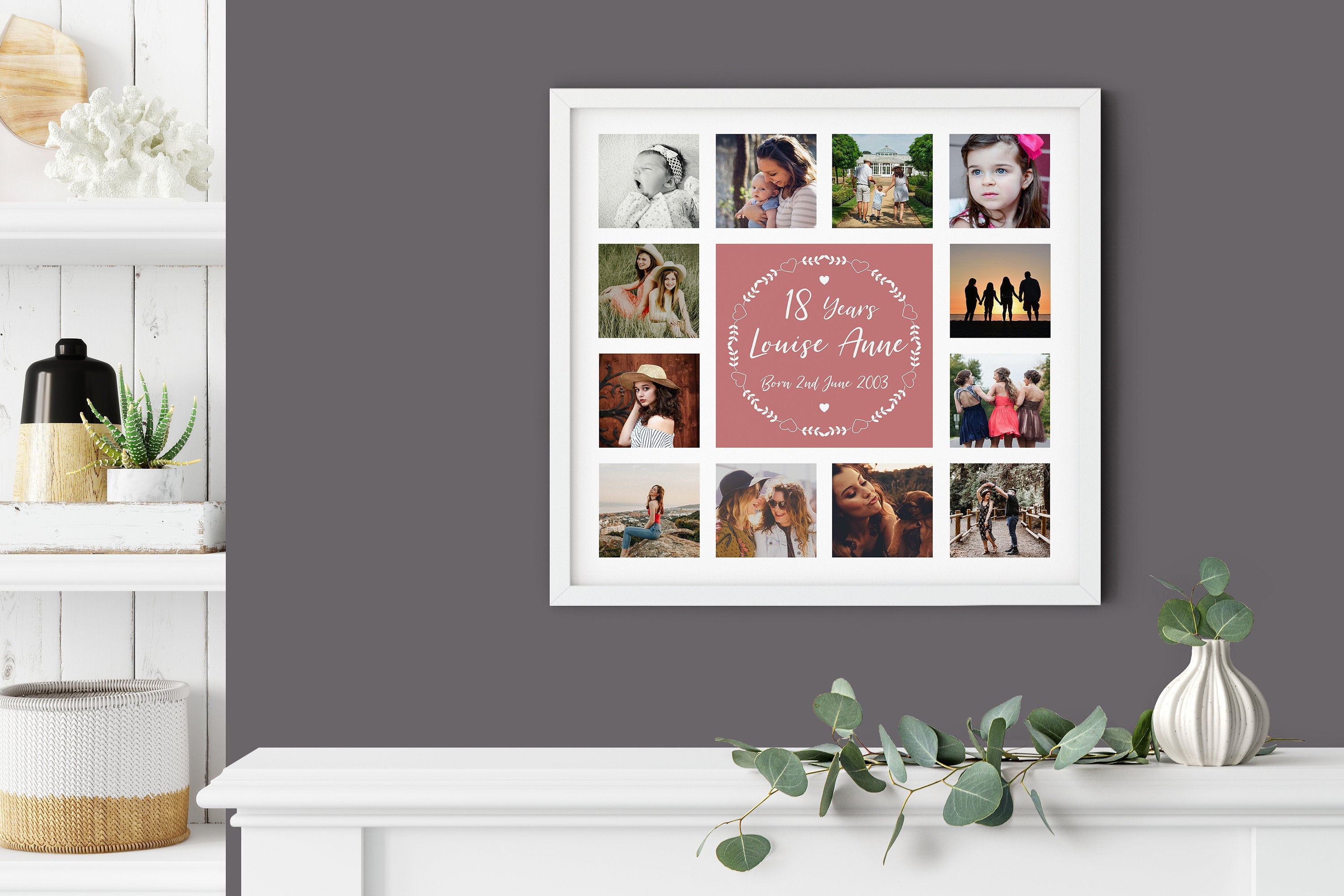 Personalised 18th Birthday Photo Collage - 18th Birthday Keepsake Gifts - For Daughter, Son, Granddaughter, Grandson, Niece, Nephew NQ Media Designs